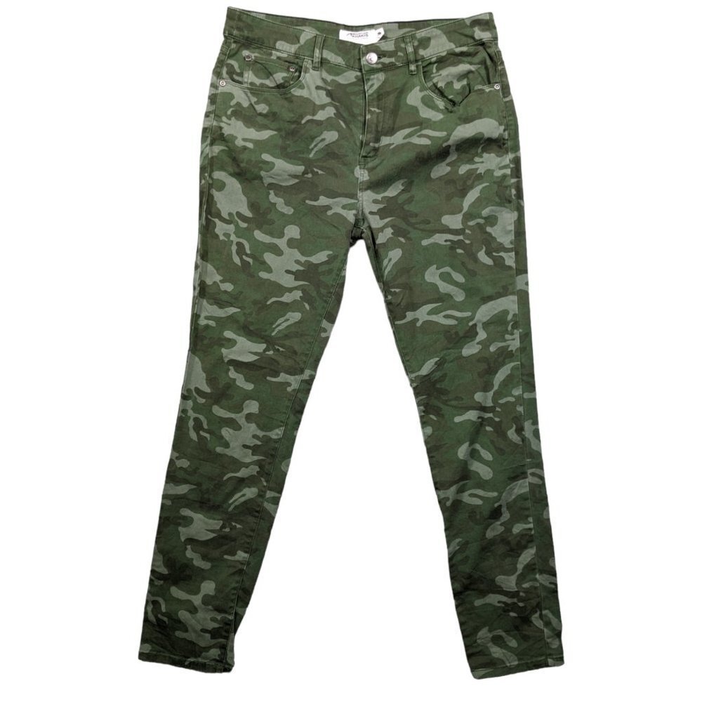 Mountain Khakis Charlie Slim Fit Camo Pants Jeans Womens 12 Green Organic Cotton